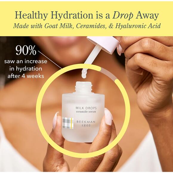 BEEKMAN 1802 NIB Milk Drops Hyaluronic Acid Goat Milk Face Skin Ceramide Serum - Picture 6 of 12
